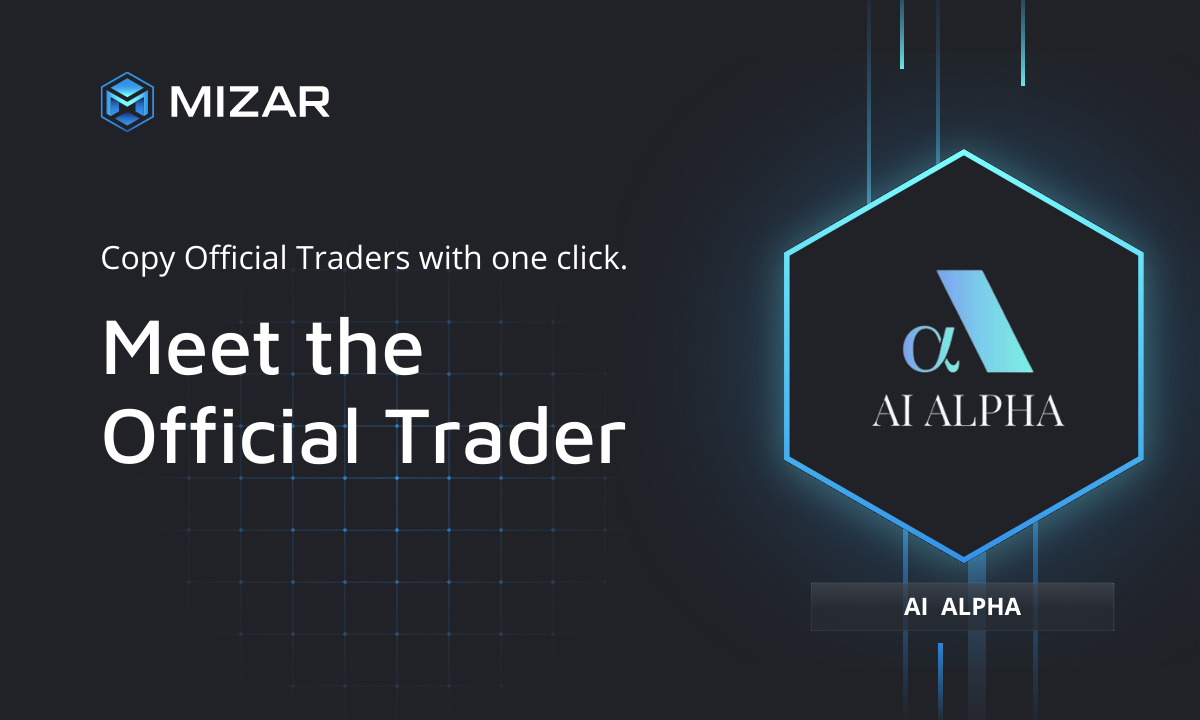 Black background with blue checks and white text. Contains the Straco logo and a hexagon with a logo of AI Alpha. 
